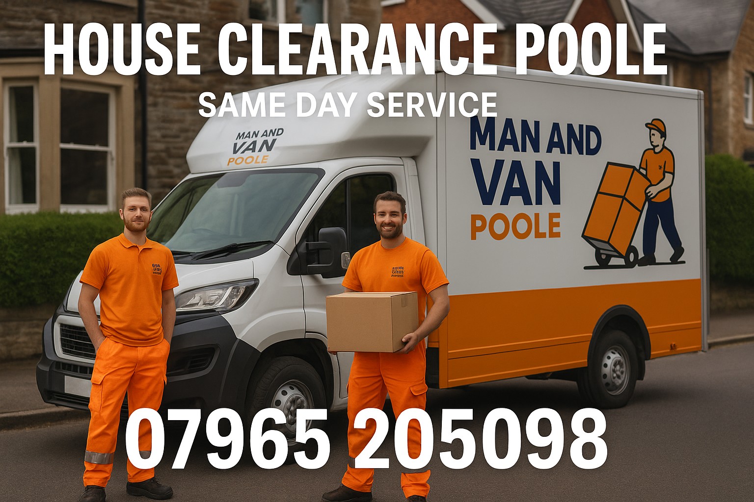Same day house clearance Poole with Man and Van Poole team and van